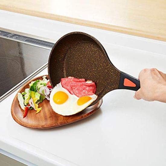 Frying Marble Induction Marble Cooking Cooking Gold 1008847 Pan, Coat, Compatible, 20cm, Finish, 7-layer Coating, Supplies, Utensils, Aimedia,