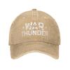 Vintage War Thunder Shotting Game Baseball Cap Men Women Distressed Denim Washed Sun Cap World of Planes Outdoor Adjustable Hats