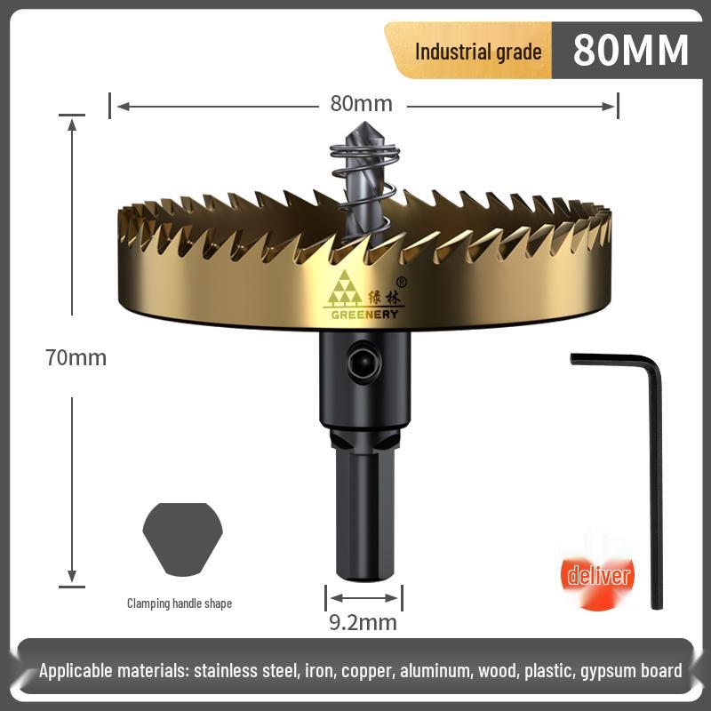 Green Forest Stainless Steel High-Speed Hole Saw Drill Bit Set for Metal and Steel Plates