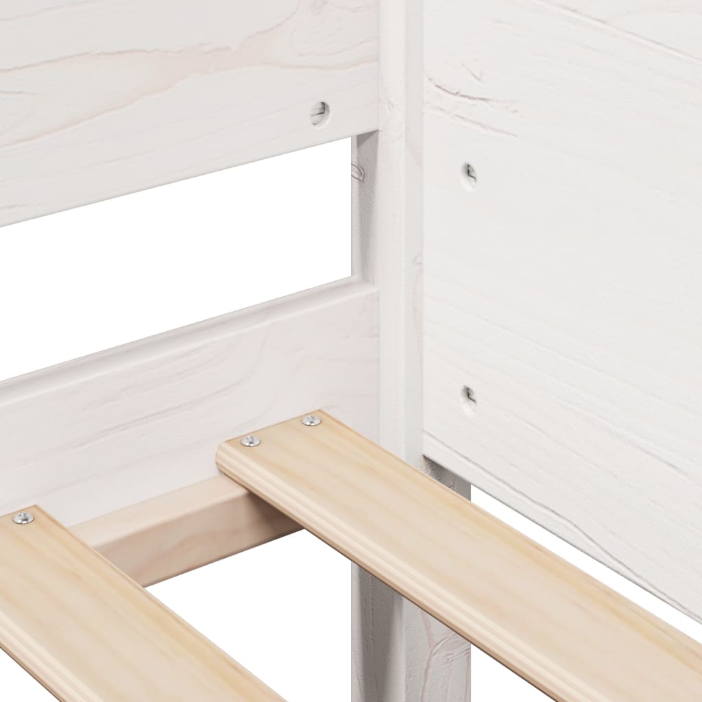 Solid Wood Bed Frame without Mattress White 90 x 190 cm Pine Wood