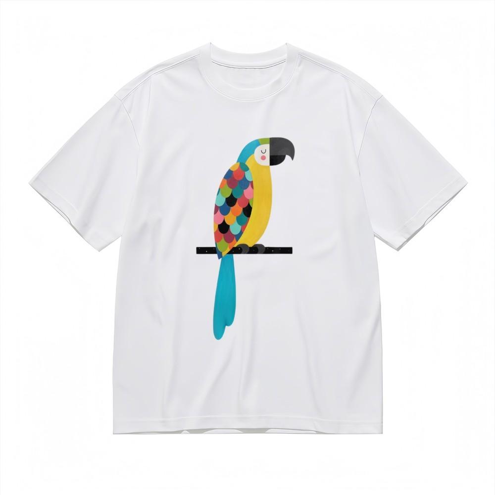 

Women s Soft All-Season Comfy Classic T-Shirt Vibrant Bird With Dot Pattern Tee 2XL