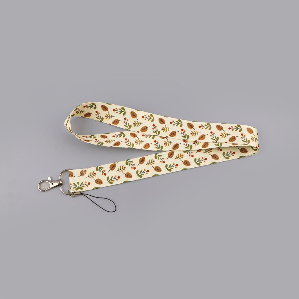 1 Stück Langlebiges Polyester-Multifunktions-Halsband mit Blattmuster & geteiltem Schnallenkopf - Schlüsselhalter für Ausweise/Kreditkarten, Handy-Zubehör