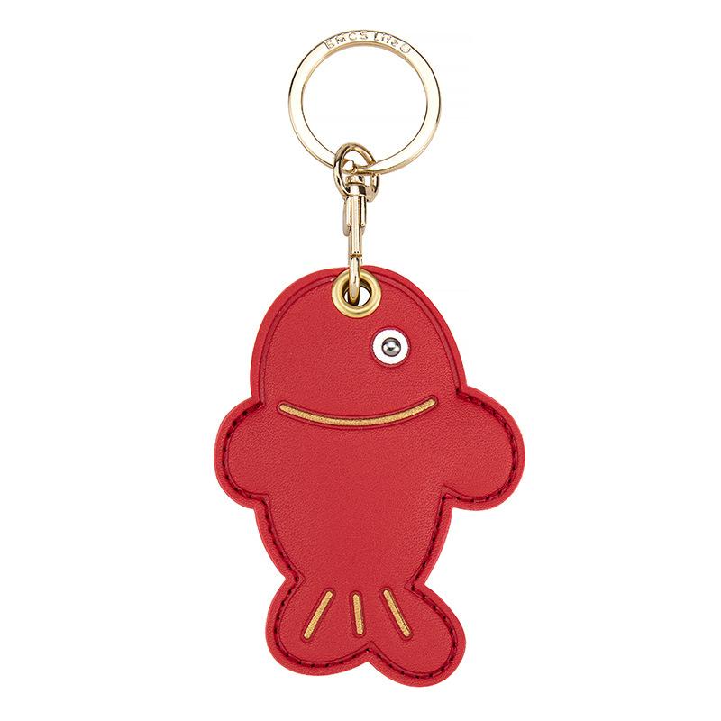 Bamen Bug Club Cartoon Access Control Card Leather Case Keychain Creative Cute Girl Key Pendant Bag Hanging Personalized Gifts