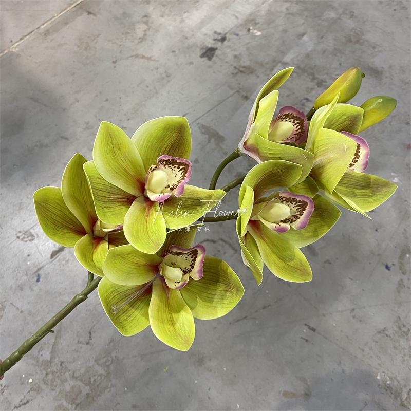 3D tištěná dekorace orchideje Cymbidium - Měkká a realistická umělá květina pro svatby a domácí dekoraci