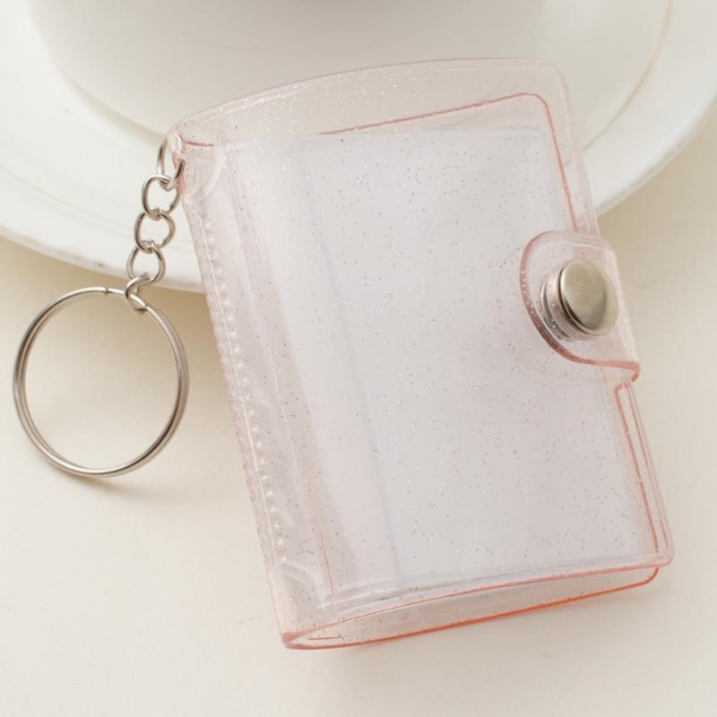 Waterproof PVC 2Inch Photo Album Holder with Keychain 20Photos Pocket Tear Resistant Construction for Protecting Memory