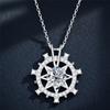 Female Crystal White Zircon Stone Pendant Necklace Vintage Silver Color Wedding Jewelry For Women