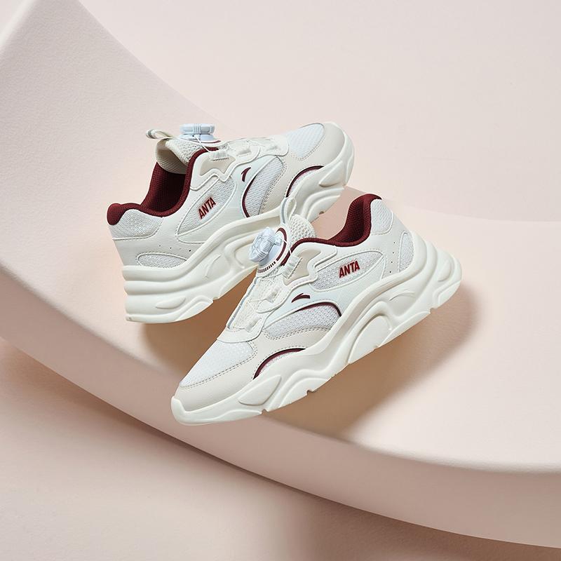 Anta Comfortable Versatile Non-Slip Durable Kids Casual Shoes Kids Sneakers White Gray Red A322418801H-3