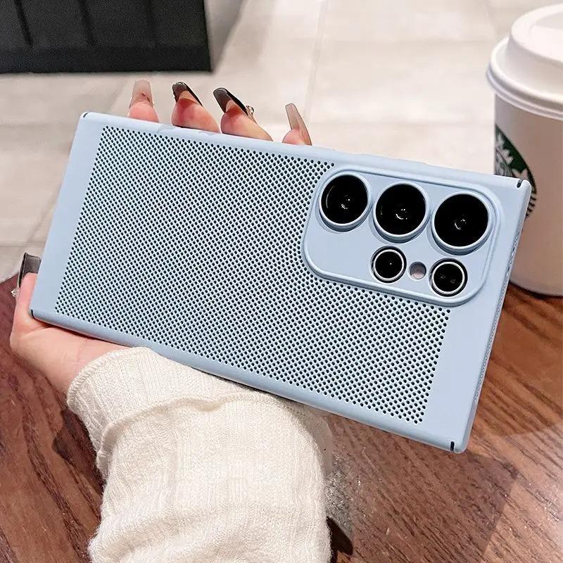 For Samsung S26 Ultra Case Heat Dissipation Hard Phone Cases for Galaxy S26 Plus S26Edge Cooling Honeycomb Mesh PC Cover Shell