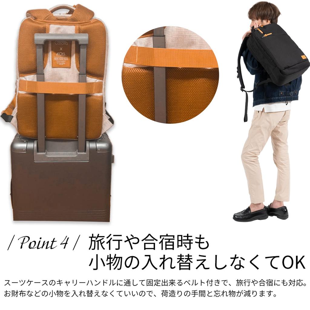 Casalita Rucksack, A4-Format, 15,6-Zoll Laptop-Kapazität, Damen, Business-Rucksack, Tagesrucksack, Leicht, Wasserabweisend, CL-4970, Elfenbein