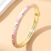 Colourful Floral Cloisonne Bracelet Gold Color Cloisonne Bangle Retro Enamel Bracelet  Women
