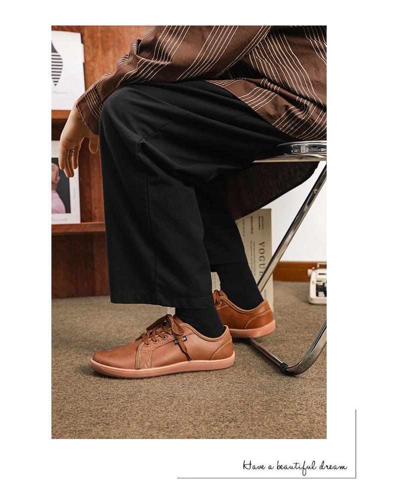 Zapatos Casuales de Cuero de Talla Grande de Ajuste Amplio para Hombres y Mujeres