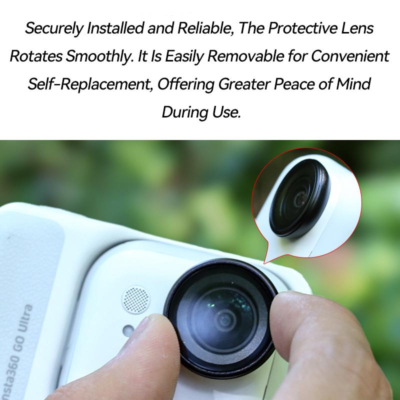 Lens Protector for Insta 360 GO Ultra Anti-Scratch Tempered Glass Quick Release Lens Guard Camera Glass Film
