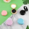 10pcs Mini Hair Brushes with Foldable Mirrors - Portable Round Combs for Travel, Travel Hair Care Essentials | Compact Hair Combs|Durable ABS Handles