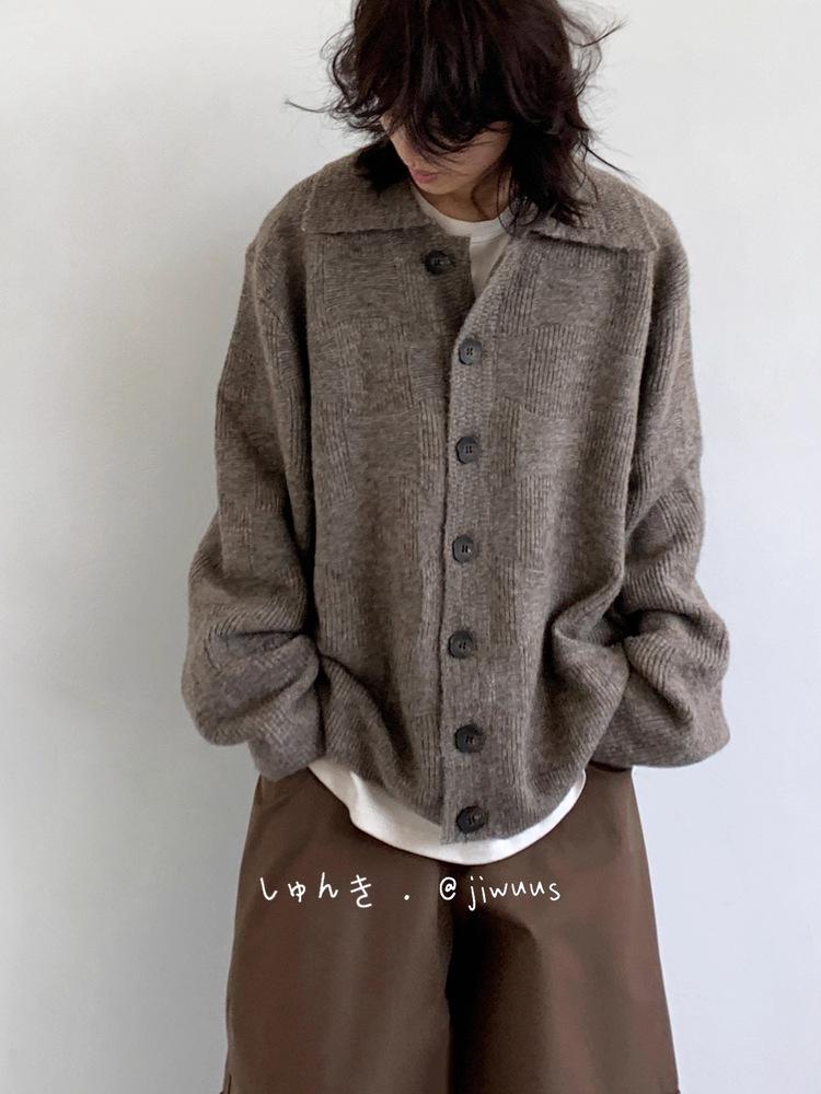 Herbst/Winter Unisex Japanischer Retro Strick-Cardigan Pullover