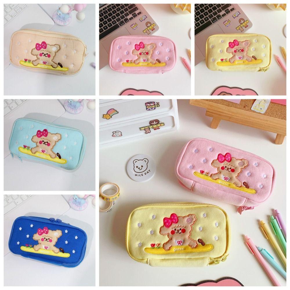 

Cotton Stationary Organizer Large Capacity Pen Bag Portable Pencil Case