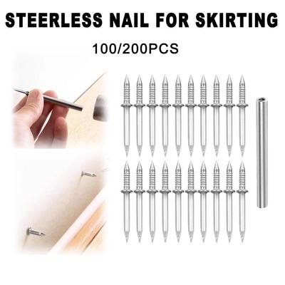 100/200Pcs Double-Head Seamless Installation Nail With Sleeve Carbon Nails Steel Thread Hardwar N6D6