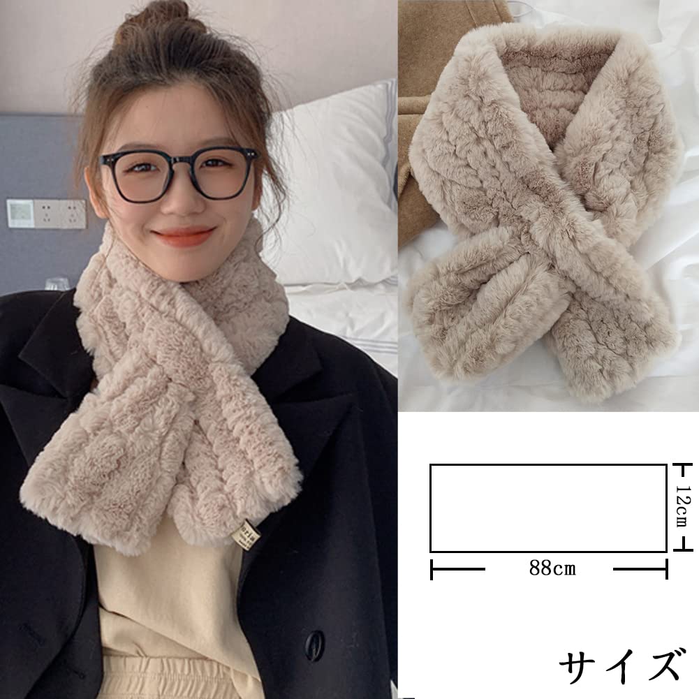 Ekieta Fluffy Scarf with Popular Winter Neck Warmer for Warmth and Protection from the a Great Gift for Christmas or Birthdays Women's Insert, Cold,