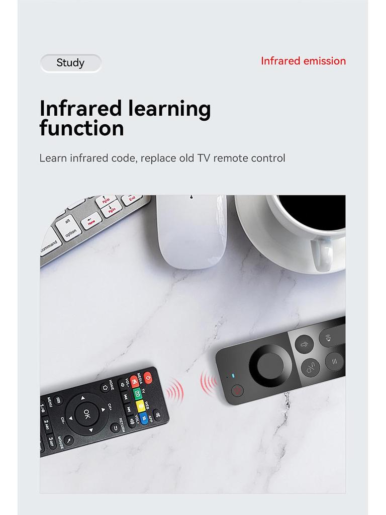 W3 Smart Voice Remote: Wireless Air Mouse & Infrared Learning Mini Keyboard for Set-Top Box