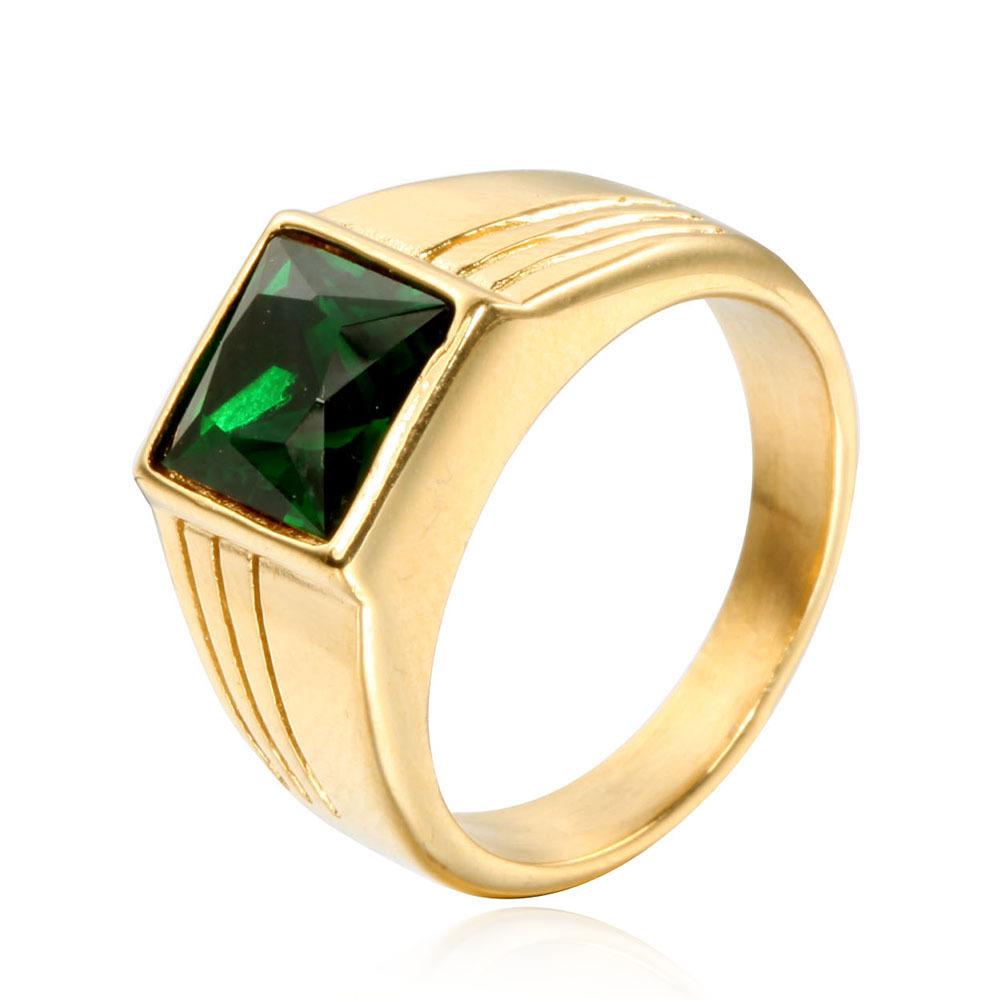 Multi Color Stone Rings for Men Women Hip Hop Punk High Quality Stainless Steel Ring Charm Party Jewelry Gift