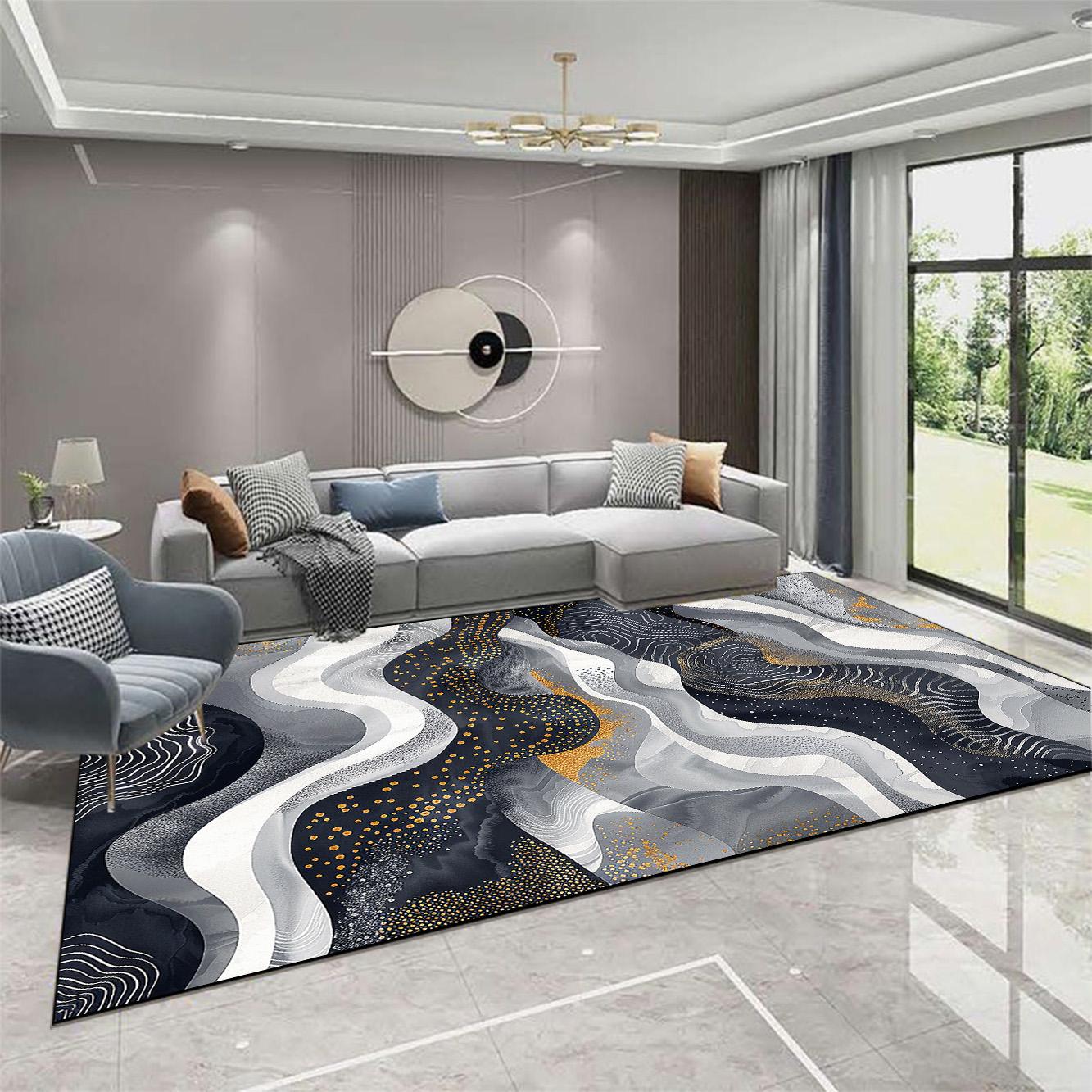 

Килим для вітальні в абстрактному стилі Великі килими для декору спальні Домашній Європейський килимок-татами Нековзкий Миючий На замовлення 60*90cm