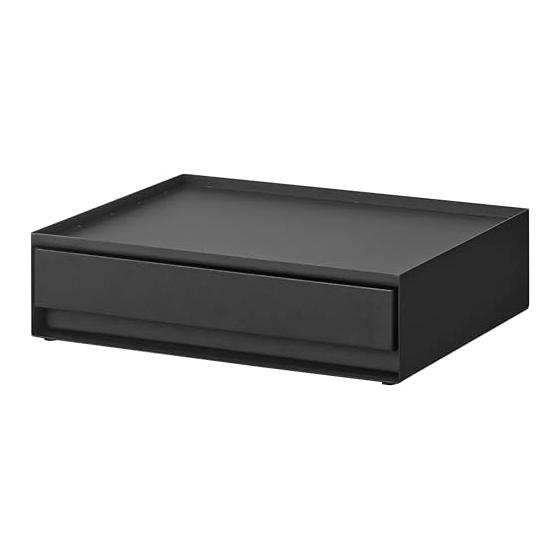 Yamazaki Jitsugyo 10712 Amenity Drawer Storage with Tray, Black W27 x D21 x H7.2cm Tower Amenity Case, Accessory Case, Accessory Storage, Movable
