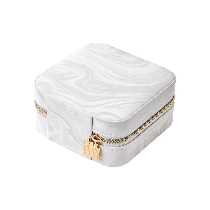 Jewelry Box Mini Leather Storage Case With Zipper For Travel And Gift Giving