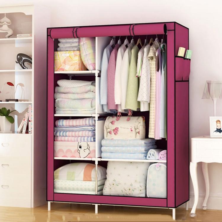 Dormitory Simple Cloth Wardrobe Reinforced Steel Tube Assembly Dust-Proof Storage Closet