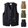 Jarní podzimní rybářská vesta Jednobarevné Kapsy Bez rukávů Výstřih do V Korejský styl Volná vesta pro outdoor
