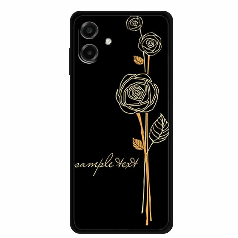 3D Silicone Case For Samsung Galaxy A07 4G Case Relief Emboss Flowers Black Soft Back Cover Coques For Samsung Galaxy A17 Cases