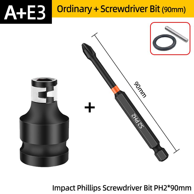 PH2 Phillips Screwdriver Bits Cross Head Magnetic 50/100/150mm Hand Tool 1/2” Square To 1/4” Hex Wrench Socket Adapter Converter