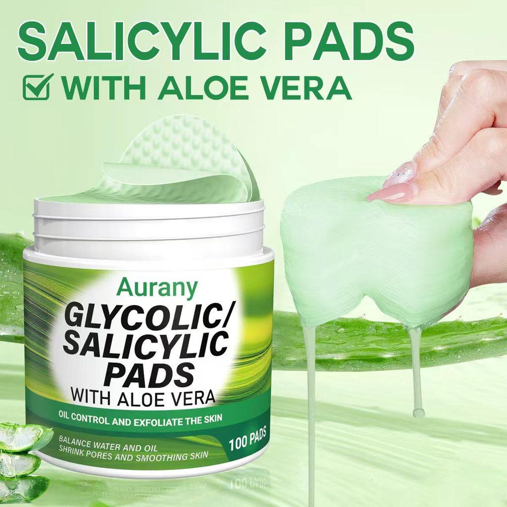 Aloe Salicylic Acid Pads For Face, Exfoliating Pads For Acne Prone & Oily Skin, Hydrating, Pads For Pore Minimizing And Blackhead Removal-60Pcs