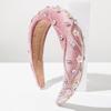 Luxury Velvet Padded Headband With Wavy Rhinestones And Floral Accents Heavy Work Royal Hair Hoop Winter Fashion Headwear