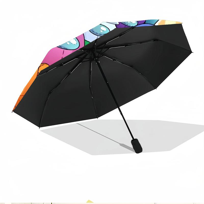 Among Us Print Automatic Open Close Umbrella, Portable Foldable Umbrella, for Outdoor Commute Camping Trip, Ideal Birthday Gift