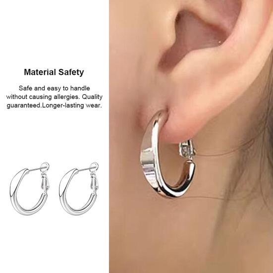 1 Pair Hoop Earrings for Women, Geometric Small Hollow Round Circle Earrings, Minimalist Jewelry Accessories