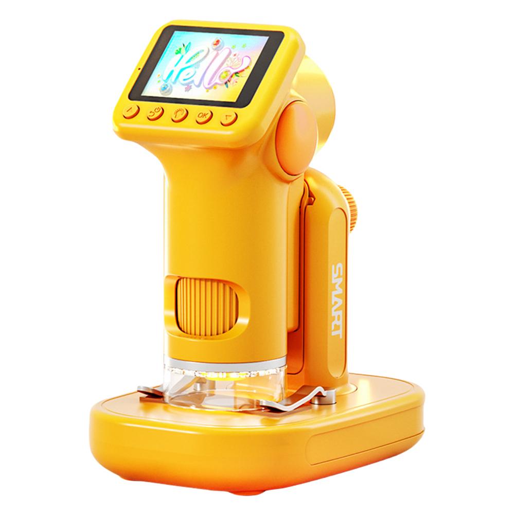 Microscope for Kids 100-1600X Electronic Digital Microscope with 2In Screen Handheld Microscope Camera for Scientific Experiment