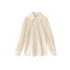 Women's Korean-Style Lace Cotton Long-Sleeve Shirt - Niche, Fashionable, & Loose Fit
