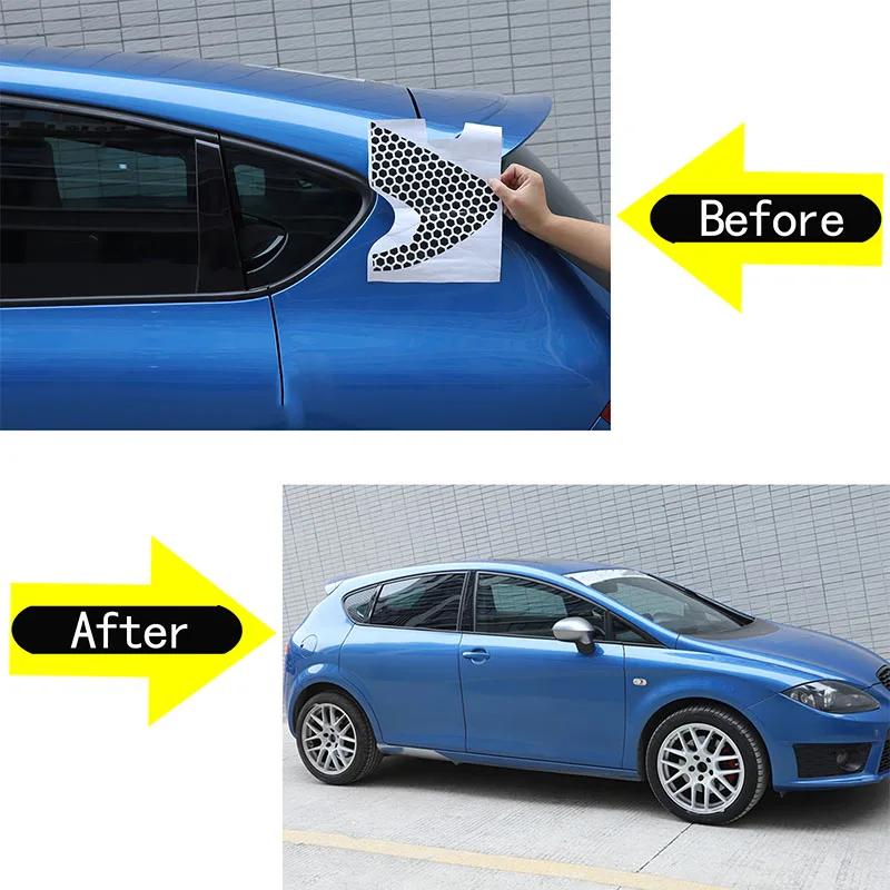 Para SEAT Leon MK2 2008-2012 pegatinas para ventanilla trasera de cuarto - diseño de panal Adhesivo de moldura Accesorios para coche