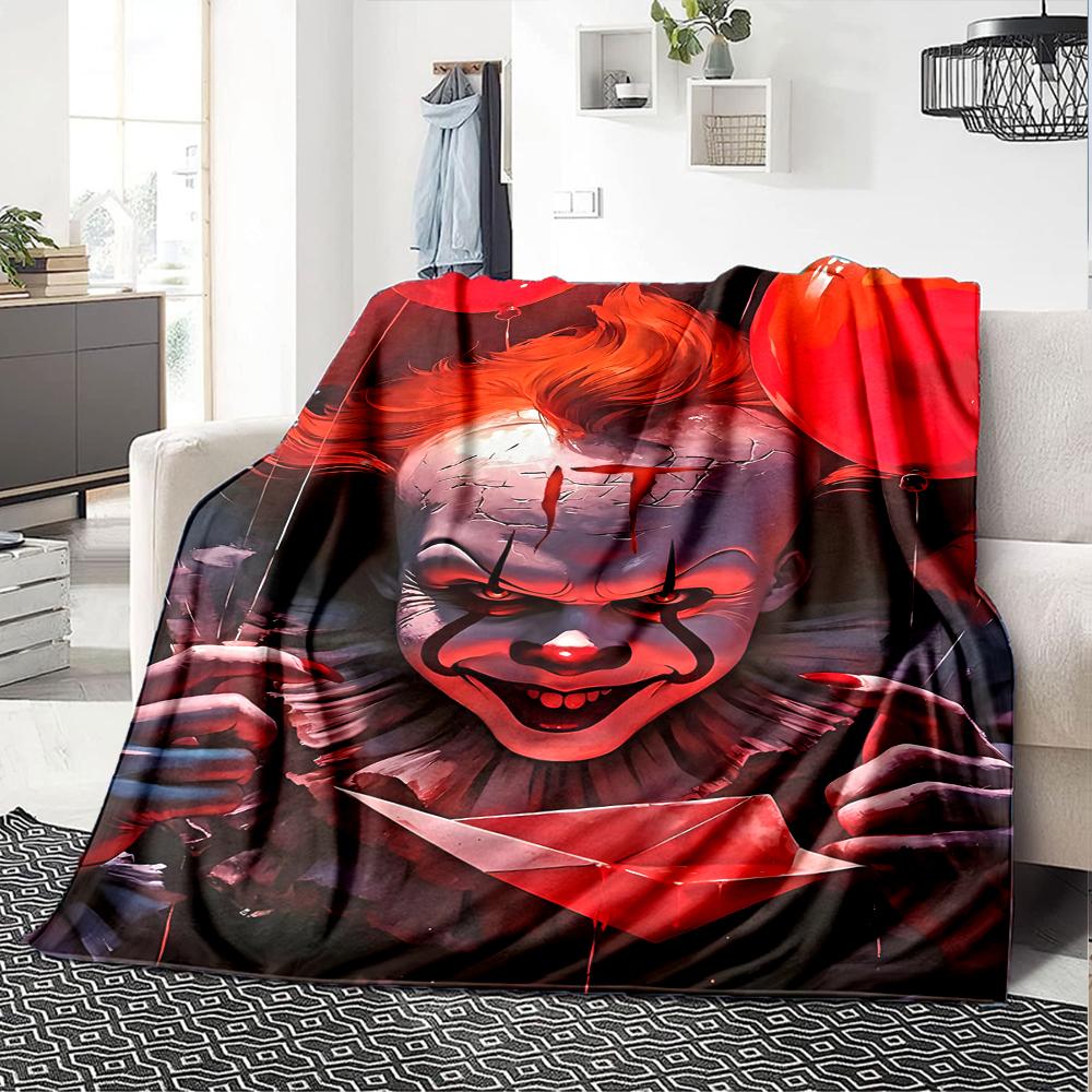 1pc Pennywise3 Blanket, Gift, for Men and Women, Soft Blanket, Good for Sofa Bed Couch Travel, Lightweight Flannel Blanket
