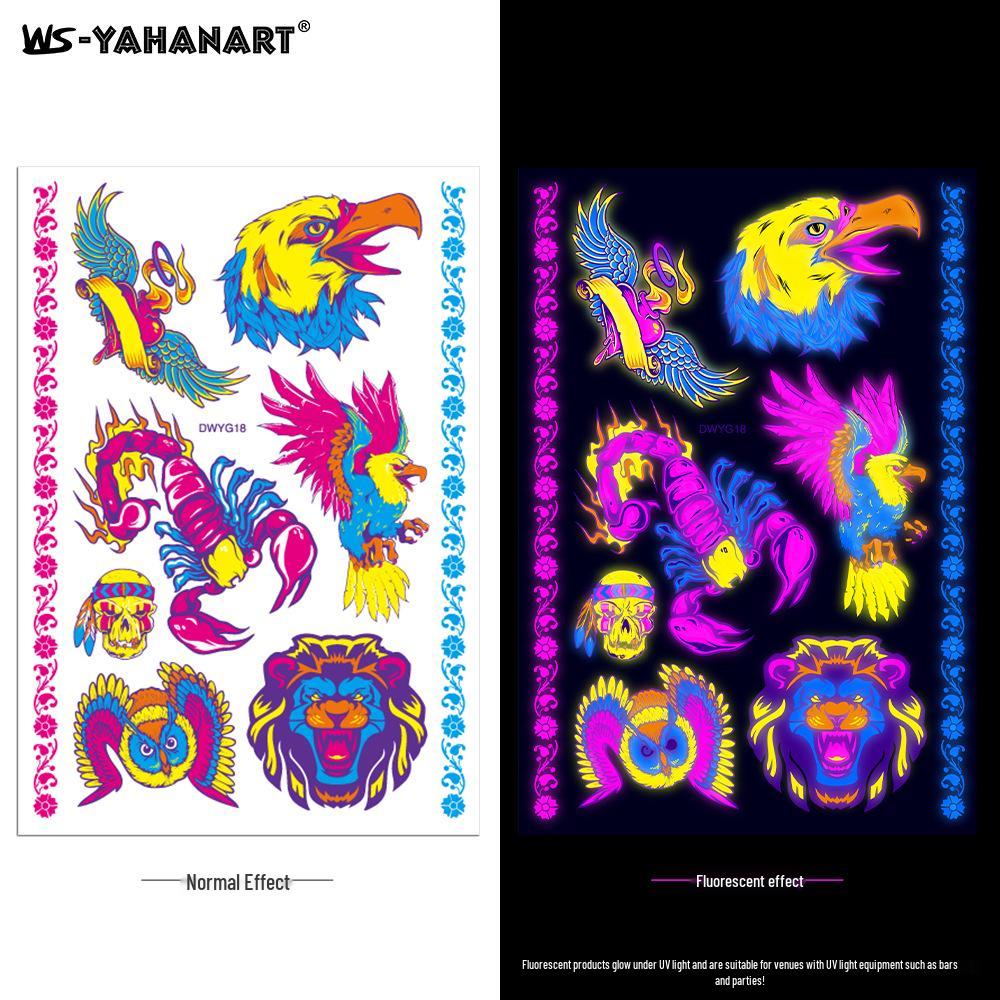 Creative Fluorescent Waterproof Full Arm and Face Tattoo Sticker