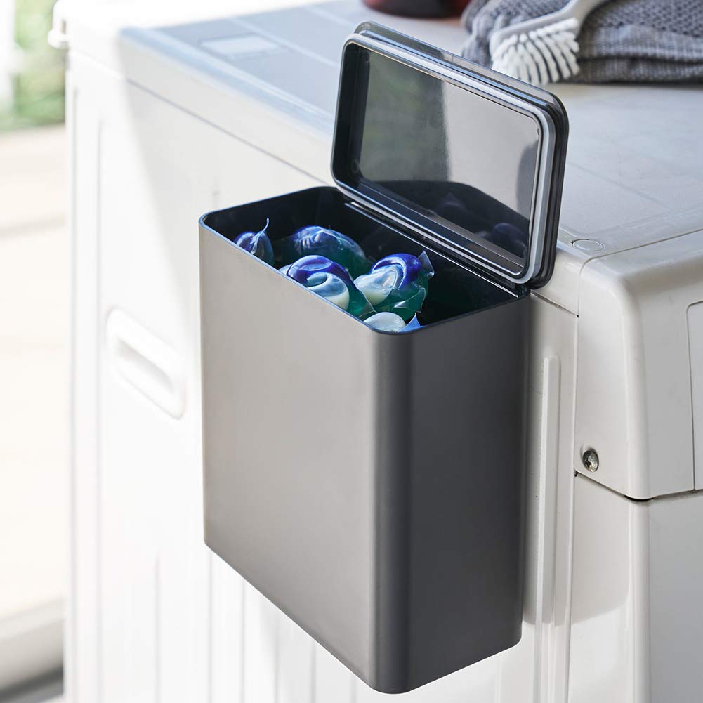 Yamazaki Jitsugyo Detergent magnetic pentru rufe Stocător cu bile Black Tower Cutie de reîncărcare cu bile cu gel 4267 Aprox.. L17XD9.5XH17cm