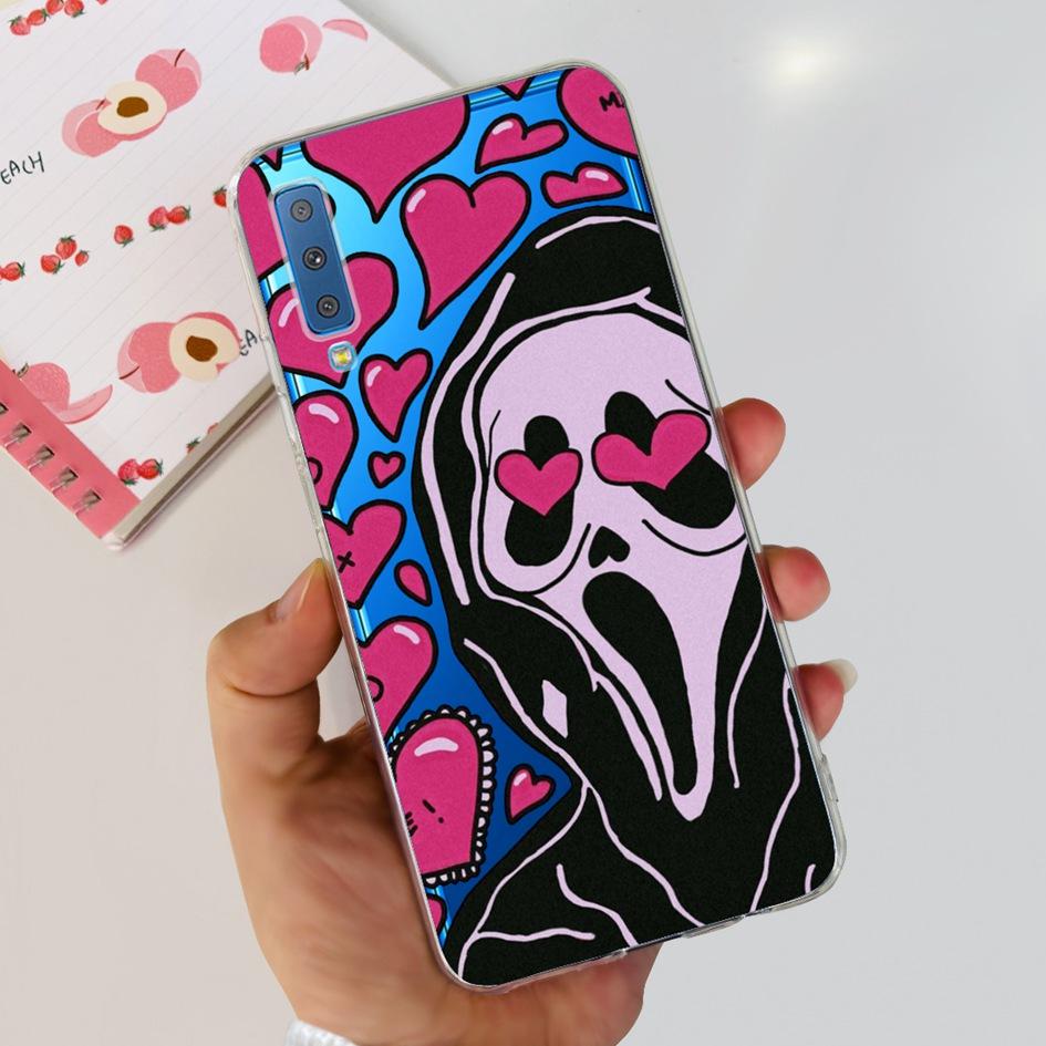 Silicone Cover For Samsung Galaxy A7 2018 Case A750 A750F Case Clear TPU Fashion Phone Case For Samsung A 7 2018 SM-A750F Fundas