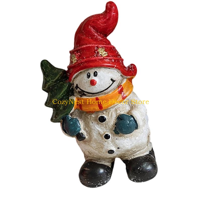 92MF Christmas Santa Clauses Figurine,Resin Santa Clauses Statues Table Ornament for Home Office Table Fireplaces Decorations