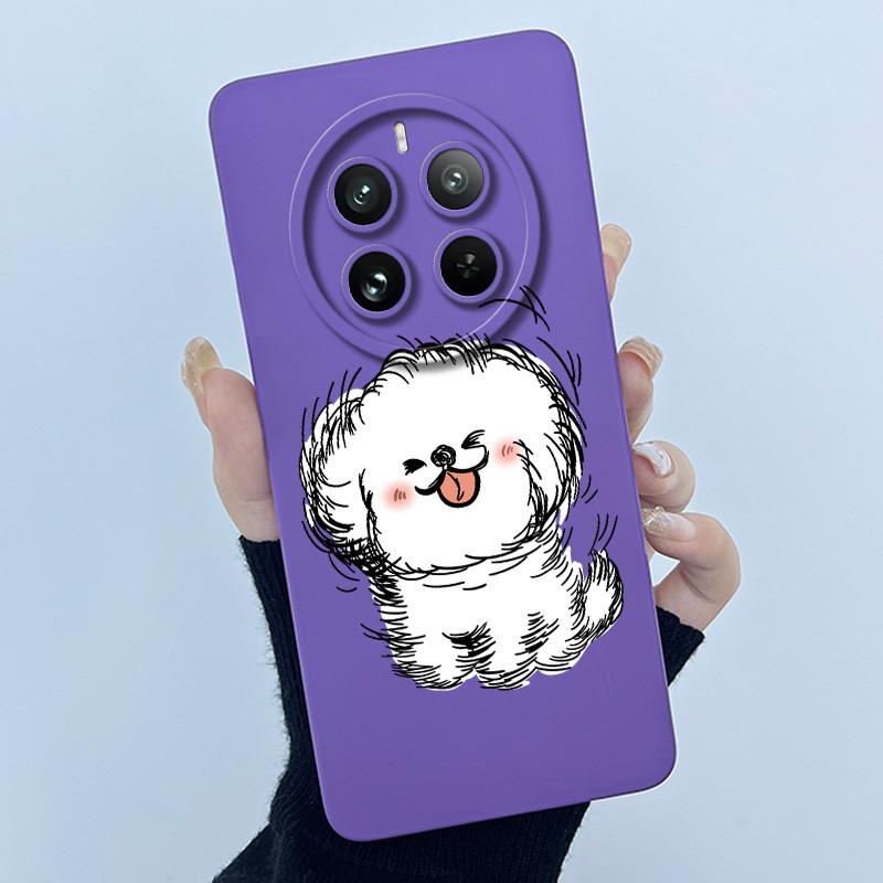 Case For Realme 12 Pro Plus 12 Plus 12X 5G Phone Case Cartoon Pretty Flower Liquid Silicone Soft TPU Protective Cover Shell Capa