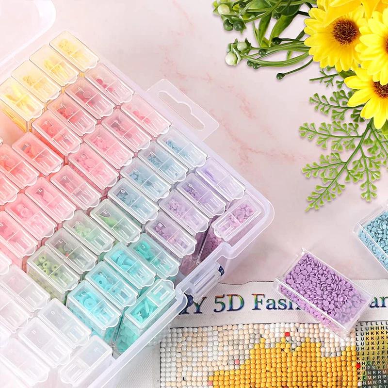 64/84 Grids Diamond Painting Storage Box Portable Seed Bead Organizer Case DIY Nail Art Plastic Container Makeup Jewelry
