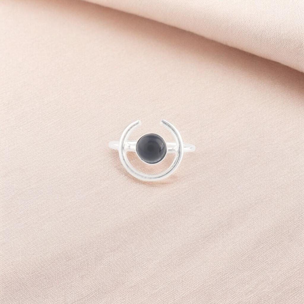 Black Tourmaline Gemstone Ring 925 Stamped Silver Handmade Jewelry Women Ring RR-54-29