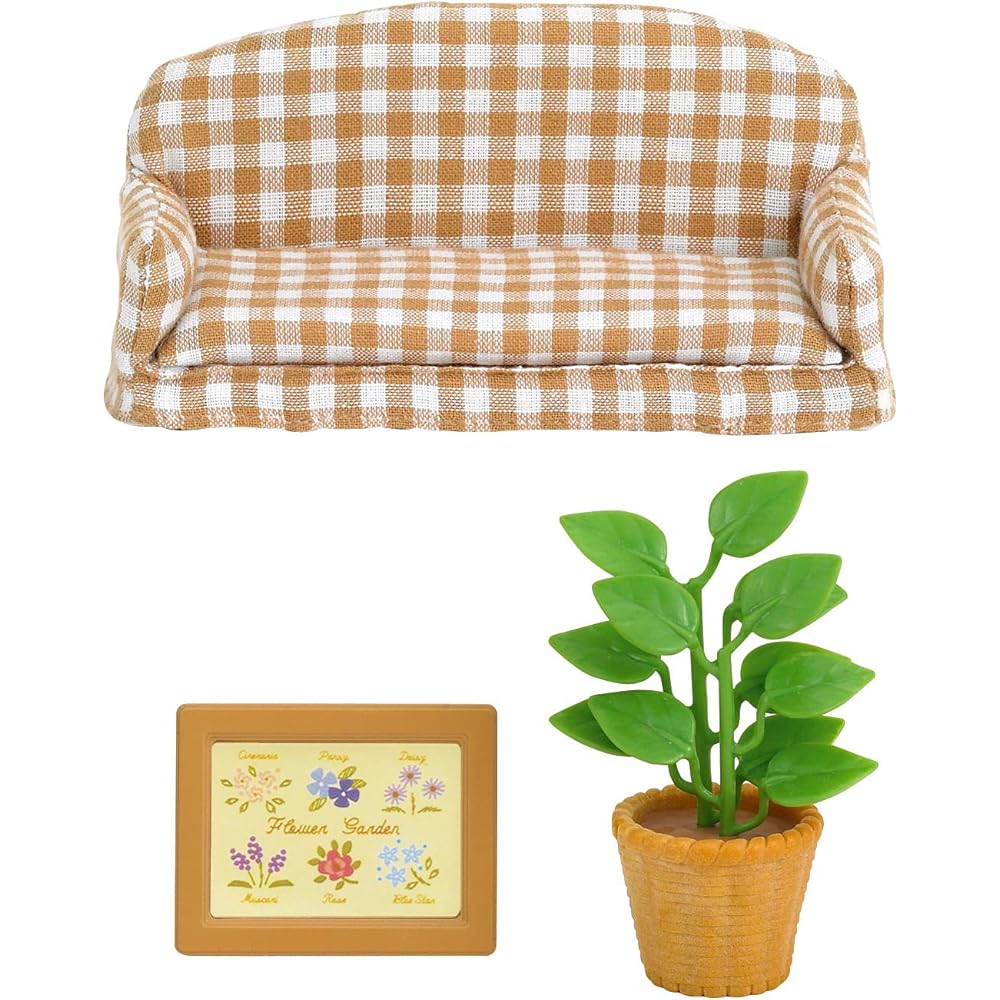 Sylvanian Families EPOCH Living Room Sofa ST Mark Certified Toy for Dollhouse Ages 3 and Up