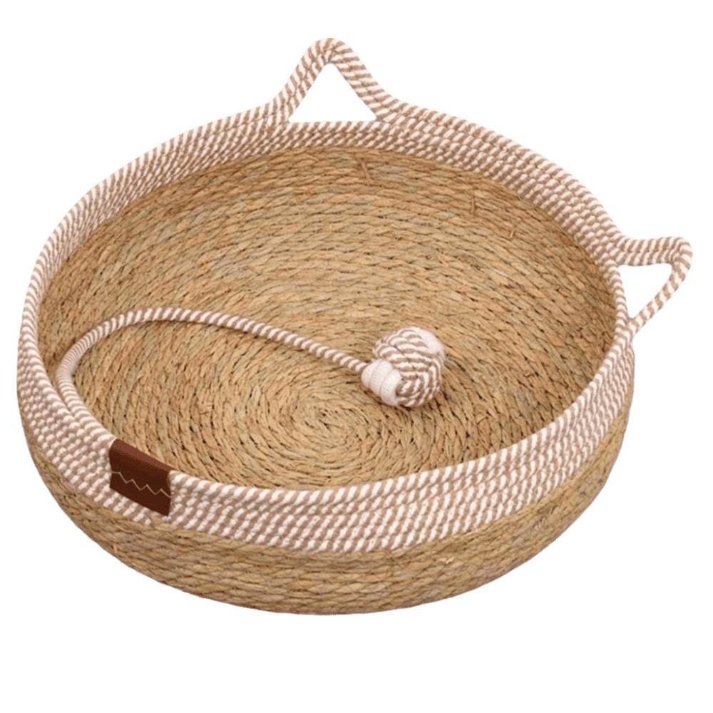 Wear-Resistant Cat Teaser Ball Anti-slip Cat Scratching Baskets Woven Cat Nest Paws Care