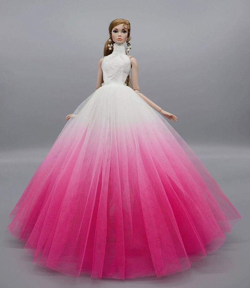Princess Doll Sequined Luxury Tutu Dress 1/6 Size Bridal Formal Wear Candy Color Wedding Clothing for 29CM Dolls