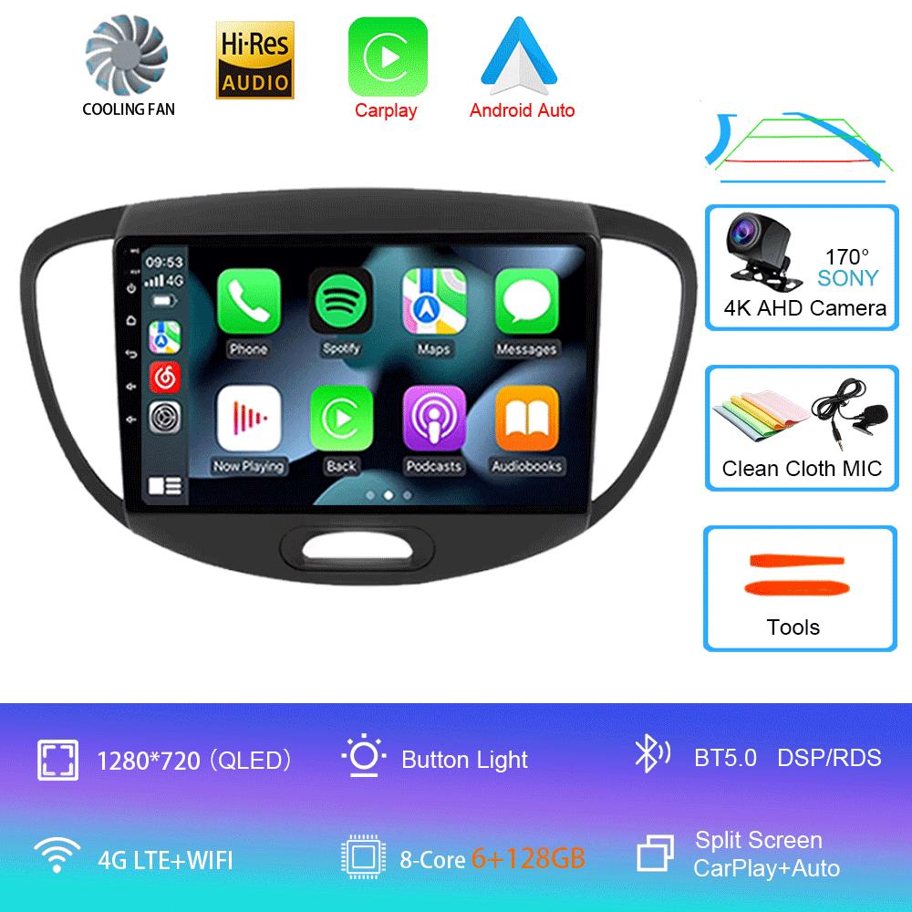 For Hyundai Grand i10 2008-2012 2 din Android Auto Radio Carplay Car Multimedia Player GPS autoradio Bluetooth Android 14 Auto