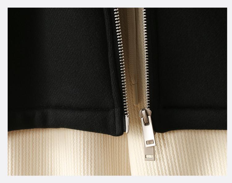 Hooded double zipper down jacket for women in winter 2025, fashionable, loose, versatile, casual, medium to long length with added fleece jacket